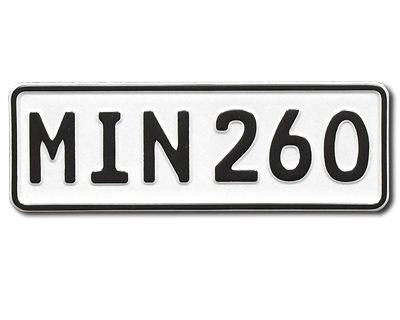 Miniplate 260 x 88 mm white reflective